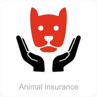 Animal Insurance and car icon concept vector