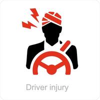 Driver Injury and driver icon concept vector