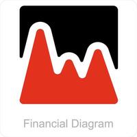 Financial Diagram and diagram icon concept vector