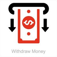 Withdraw Money and atm card icon concept vector