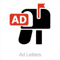 Ad Letters and banner icon concept vector