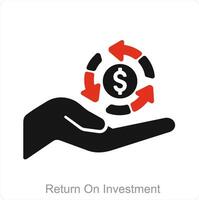 regreso en inversión y fondo icono concepto vector