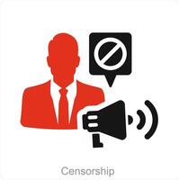 Censorship and censor icon concept vector