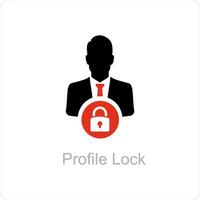 profile lock and lock icon concept vector