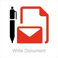 write document and copywirte icon concept vector