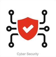 Cyber Security and cyber icon concept vector