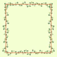 Square frame with creeper and green leaves vector