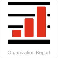 Organization Report and diagram icon concept vector