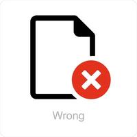 wrong and delete icon concept vector