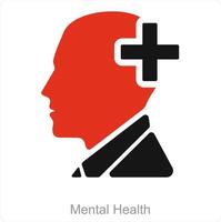 Mental Health and brain icon concept vector