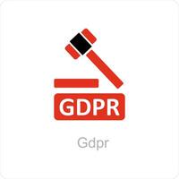 gdpr and data icon concept vector