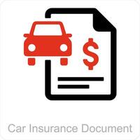 Car Insurance Document and auto icon concept vector