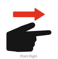 Point Right and way icon concept vector