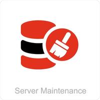 server maintenance and Big data icon concept vector