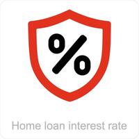 Home loan interest rate and loan icon concept vector