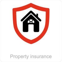 propiedad seguro y casa icono concepto vector