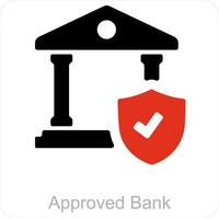 Approved Bank and agreement icon concept vector