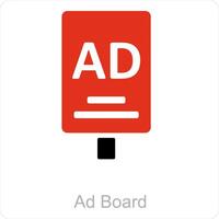 Ad Board and advertisement board icon concept vector