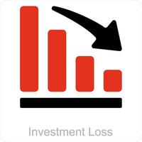 inversión pérdida y diagrama icono concepto vector