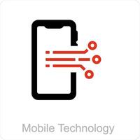 mobile technology and Big data icon concept vector