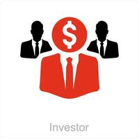 Investor and share market icon concept vector