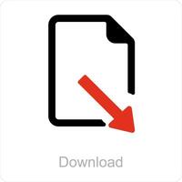 download and document icon concept vector