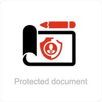 protected document nad data icon concept vector