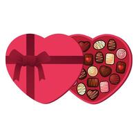 Valentine Vector icon asset of Chocolate candy in various shape and flavor in box Love shape with ribbon themes free editable for design