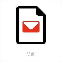 mail and file icon concept vector