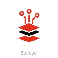 storage and Big data icon concept vector