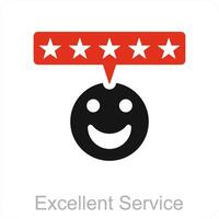 Excellent service and service icon concept vector