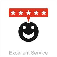 Excellent service and service icon concept vector