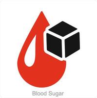 Blood Sugar and blood icon concept vector