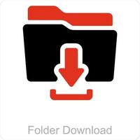 Document Folder and Folder icon concept vector