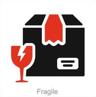 Fragile and box icon concept vector