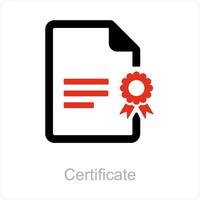 certificate and certification icon concept vector