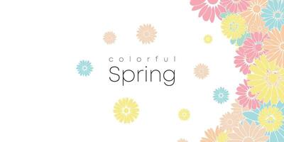 Spring abstract vector backgrounds with flowers,Art illustration for card, banner, invitation, social media post, poster, advertising.