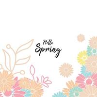 Spring abstract vector backgrounds with flowers,Art illustration for card, banner, invitation, social media post, poster, advertising.