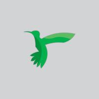 pájaro logo diseño con verde color vector