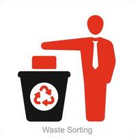 Waste Sorting and disposal icon concept vector