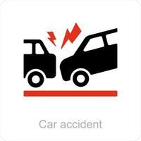 coche accidente y golpear icono concepto vector