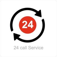 24 call service icon concept vector