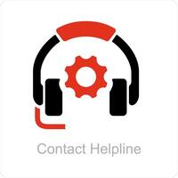 contact helpline and support icon concept vector