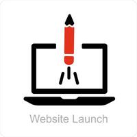 website launch and software icon concept vector