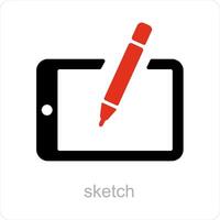 sketch and draw icon concept vector