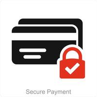seguro pago y pago seguridad icono concepto vector