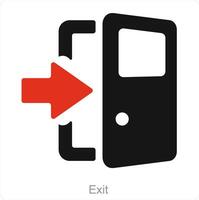 Exit and exit door icon concept vector