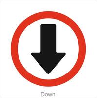 Down and way icon concept vector