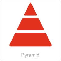 Pyramid and diagram icon concept vector