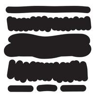 Set of vector brush strokes, various shapes. Collection of hand drawn different graphic elements.